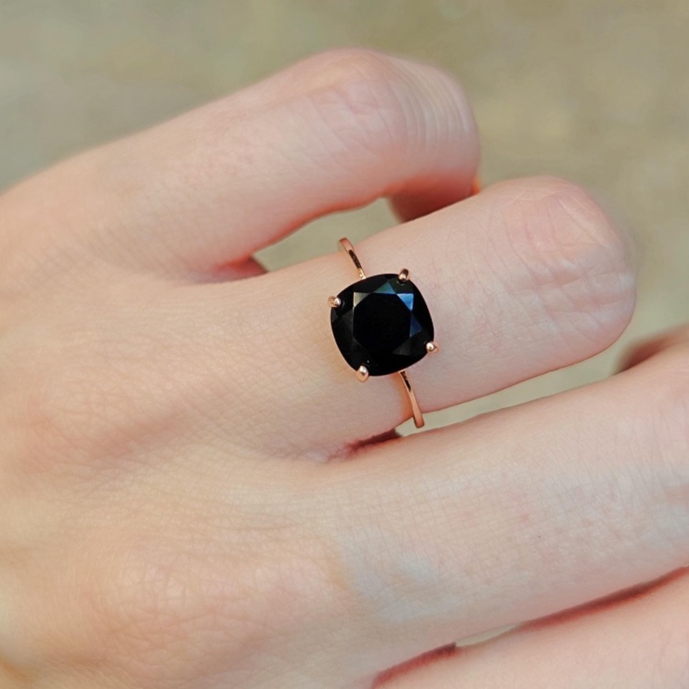 Black genuine Onyx stone ring